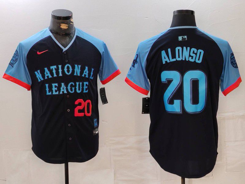 Men New York Mets 20 Alonso Blue All star 2024 Nike MLB Jersey style 2